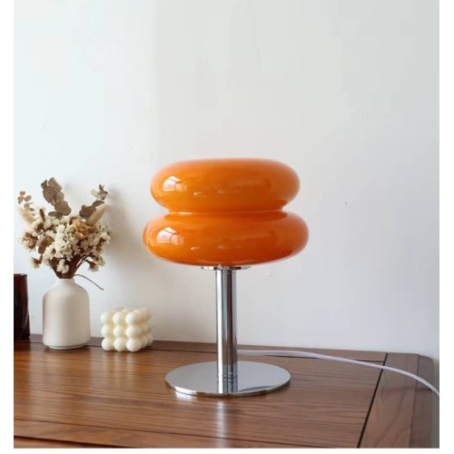 Lampe de table design macaron orange vintage