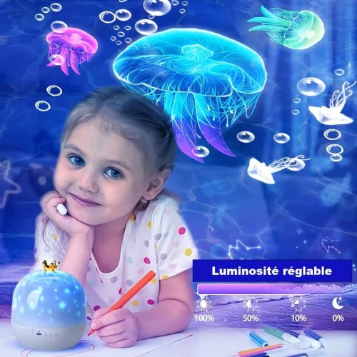Projecteur lumineux bébé ciel étoilé 360° - 21 Films