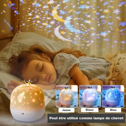 Projecteur lumineux bébé ciel étoilé 360° - 21 Films