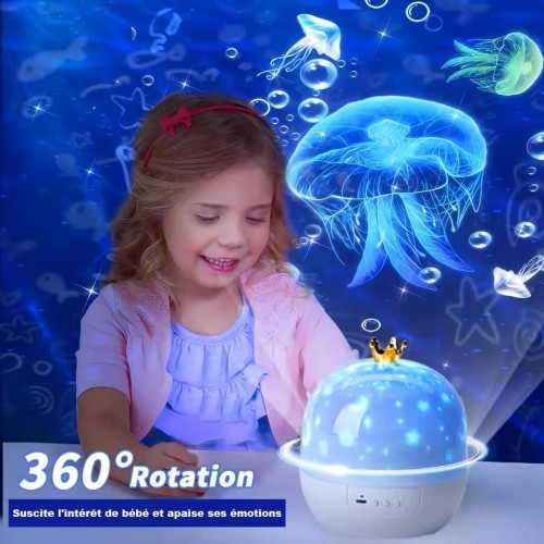 Projecteur lumineux bébé ciel étoilé 360° - 21 Films