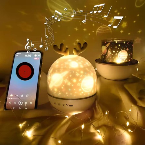 Veilleuse projecteur musical cerf