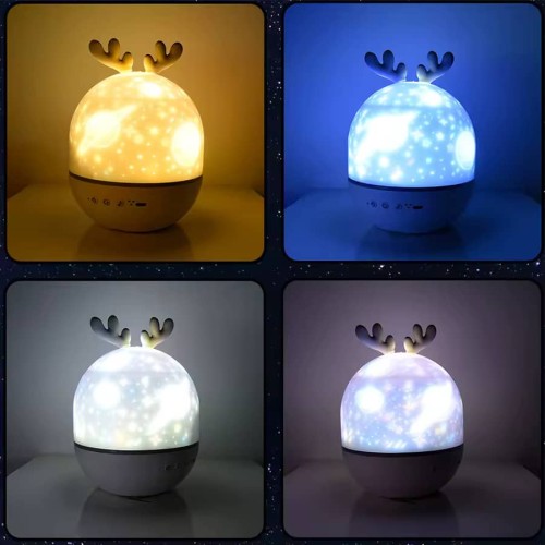 Veilleuse projecteur musical cerf