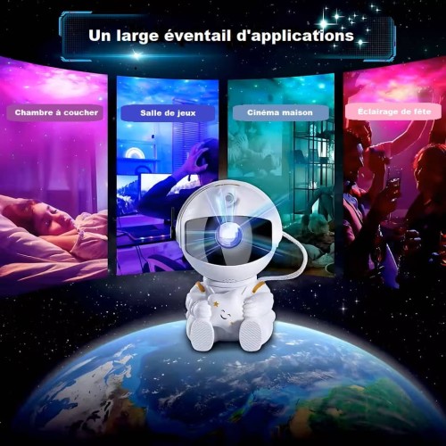 Projecteur astronaute galaxie et ciel étoilé