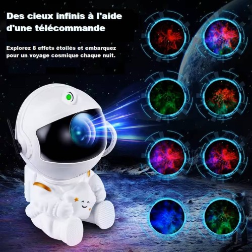 Projecteur astronaute galaxie et ciel étoilé