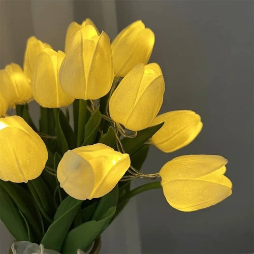 Bouquet lumineux tulipes jaunes