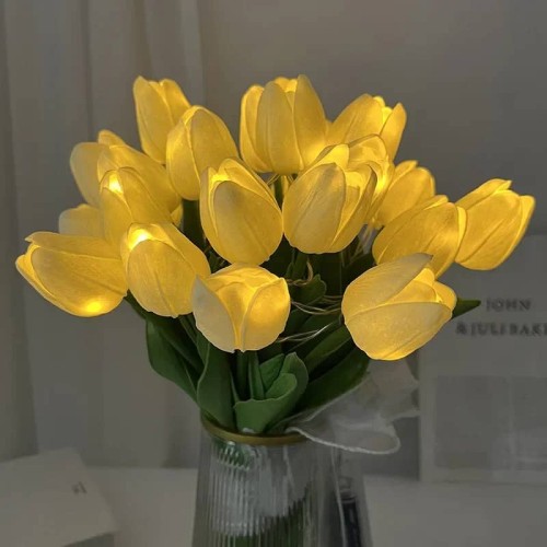 Bouquet lumineux tulipes jaunes