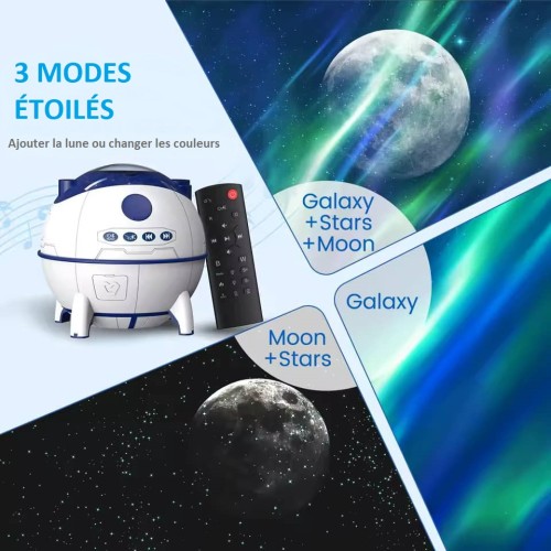 Veilleuse projecteur galaxie design robot
