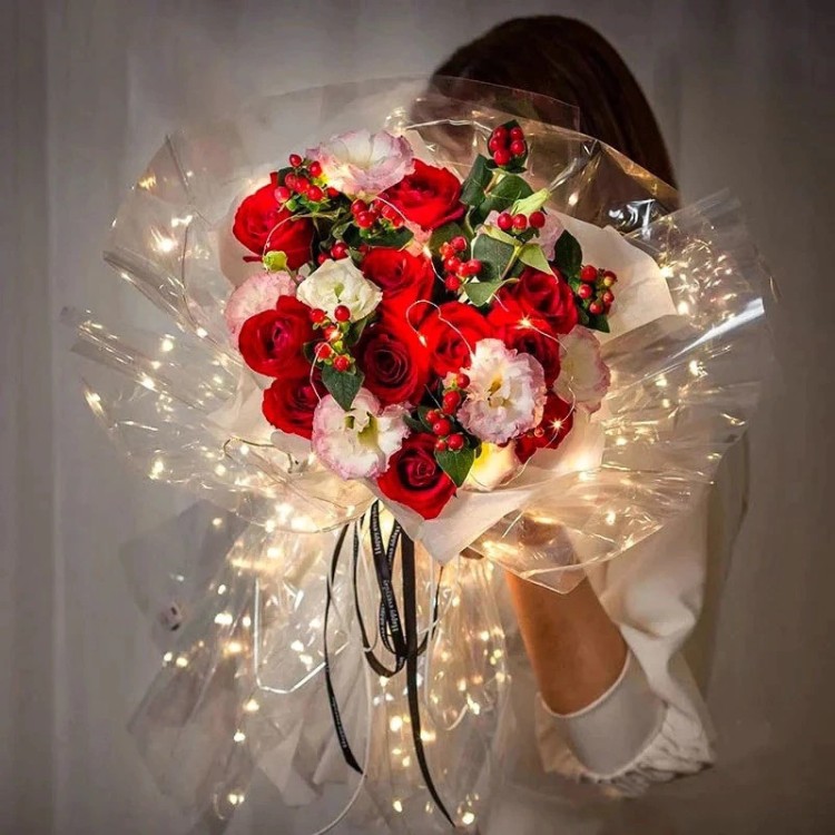 Papier d'emballage LED pour bouquet de fleurs