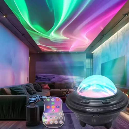 lampe projecteur aurore boreale projection aurores boreales avec telecommande
